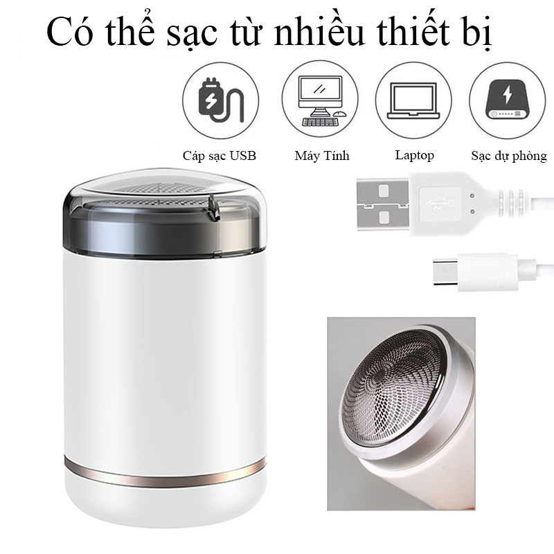 Máy Cạo Râu Mini Đa Năng Hàn Quốc Smart Shavers SH-588 Dao Cạo Râu Điện Khô Sử Dụng Lưỡi Dao Cạo Râu 3 Cạnh Không Trầy Xước Thiết Kế Nhỏ Gọn Tiện Lợi Đi Du Lịch Sạc USB Tiện Lợi