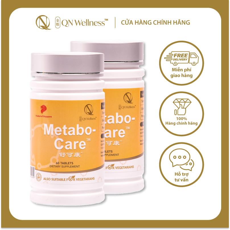 Combo Ưu Đãi Viên Uống Bổ Sung Metabo-Care QN Wellness Hỗ Trợ Chức Năng Tuyến Tụy, Tăng Cường Lưu Thông Máu, Cải Thiện Sức Khỏe Làn Da - Hộp 60 Viên x 2