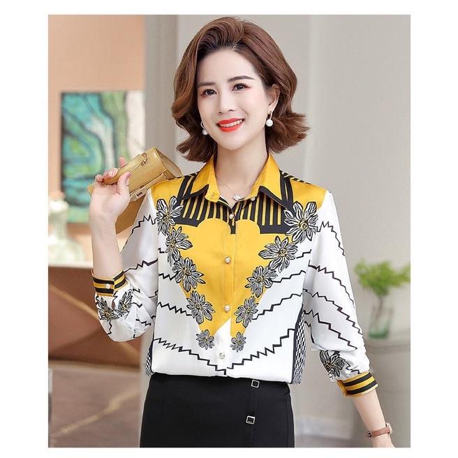 Áo sơ mi lụa trung niên cao cấp cực chảnh -hàng sẵn
