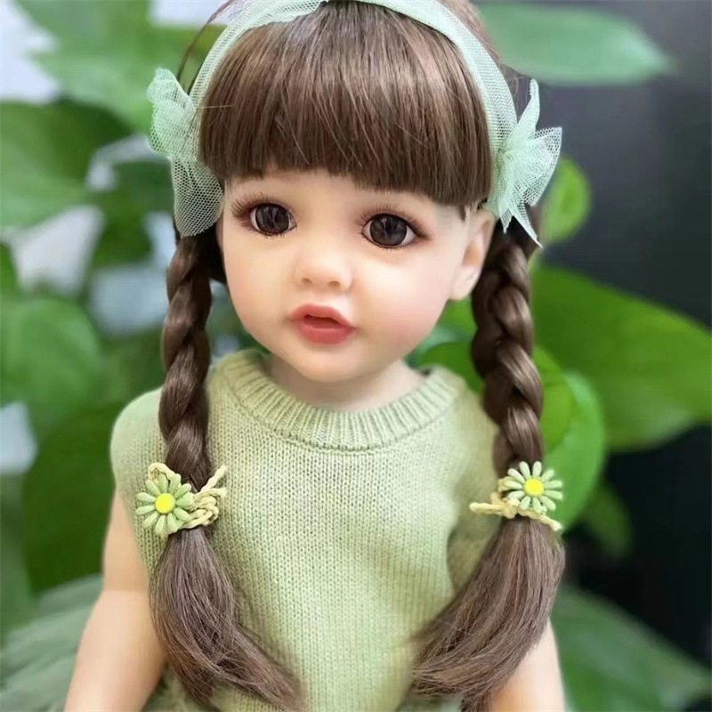 Búp Bê Tái Sinh Bé Gái Thân Nhựa Mềm 55CM _ Reborn Body Full Silicone 22inch Doll