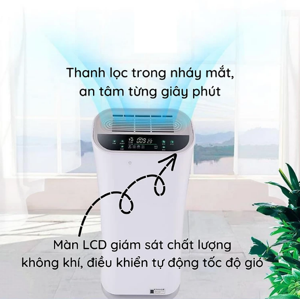 Cao cấp - Máy lọc không khí UTECH AIR loại bỏ bụi li ti trong phòng