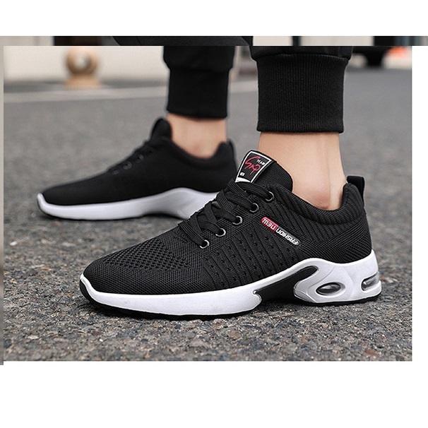 Giày Thể Thao Nam, Giày sneaker HHT, Đế Cao Có Đệm Khí 4 Sườn Sọc S022