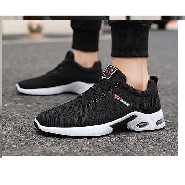 Giày Thể Thao Nam, Giày sneaker HHT, Đế Cao Có Đệm Khí  4 Sườn Sọc S022