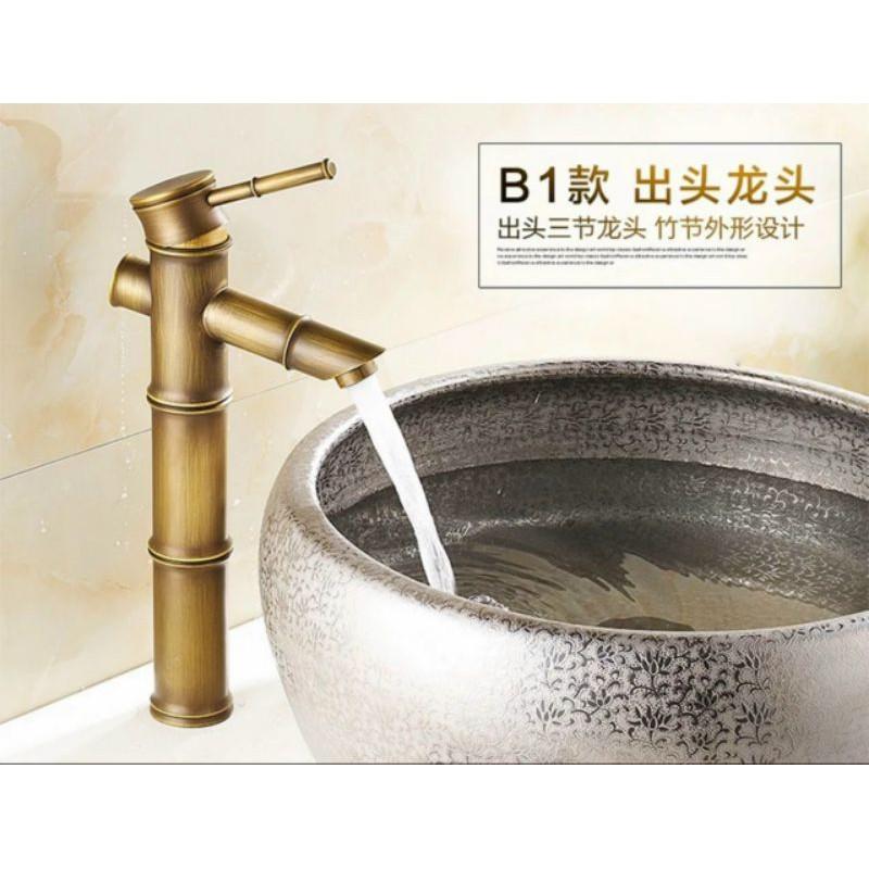 Vòi lavabo nóng lạnh Cây Trúc cổ điển và hiện đại (có ảnh shop chụp)