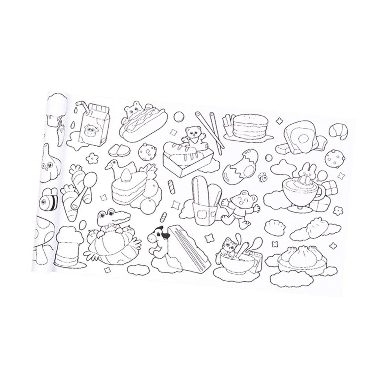 2Pcs Coloring Paper Roll Colorable DIY Art Drawing