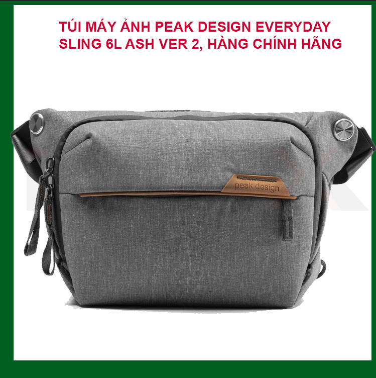 TÚI MÁY ẢNH PEAK DESIGN EVERYDAY SLING 6L ASH VER 2 (không bao gồm dây) - HÀNG CHÍNH HÃNG