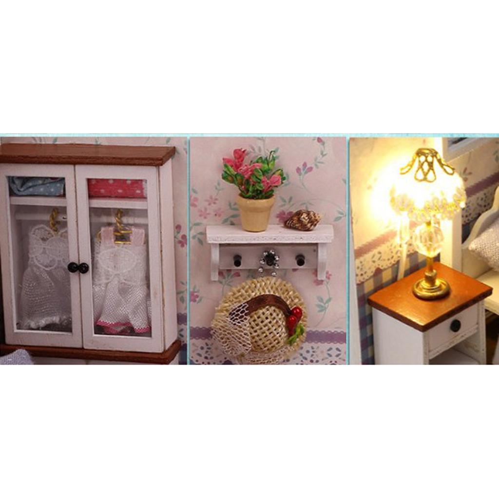 DIY Miniature Dollhouse Kit with Furniture & LED Light, 1:24 Scale Model 3D House Kit, Best Birthday/Christmas Gift for Kids Adults