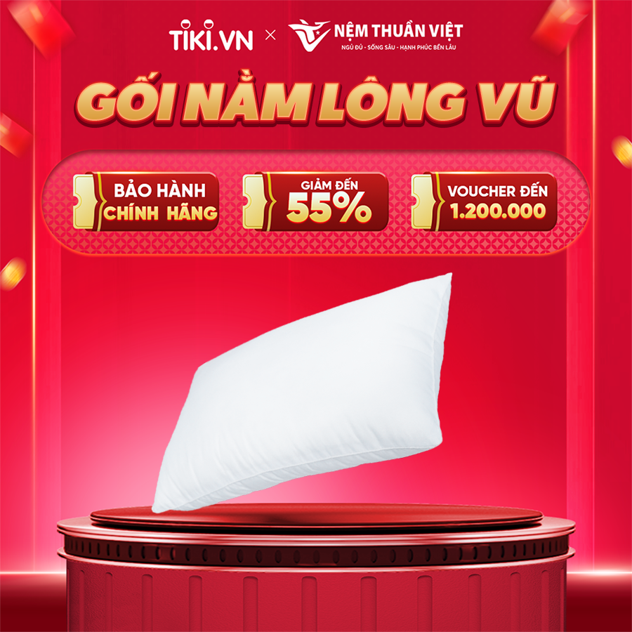 Ruột Gối Nằm Lông Vũ Airy Thuần Việt - Sợi Lông Vũ Nhân Tạo Microfiber Êm Ái Chuẩn Khách Sạn 5 Sao