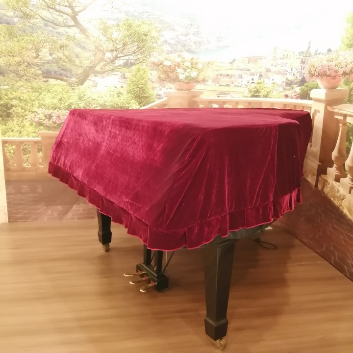 KHĂN PHỦ ĐÀN PIANO GRAND G2 NHUNG ĐỎ