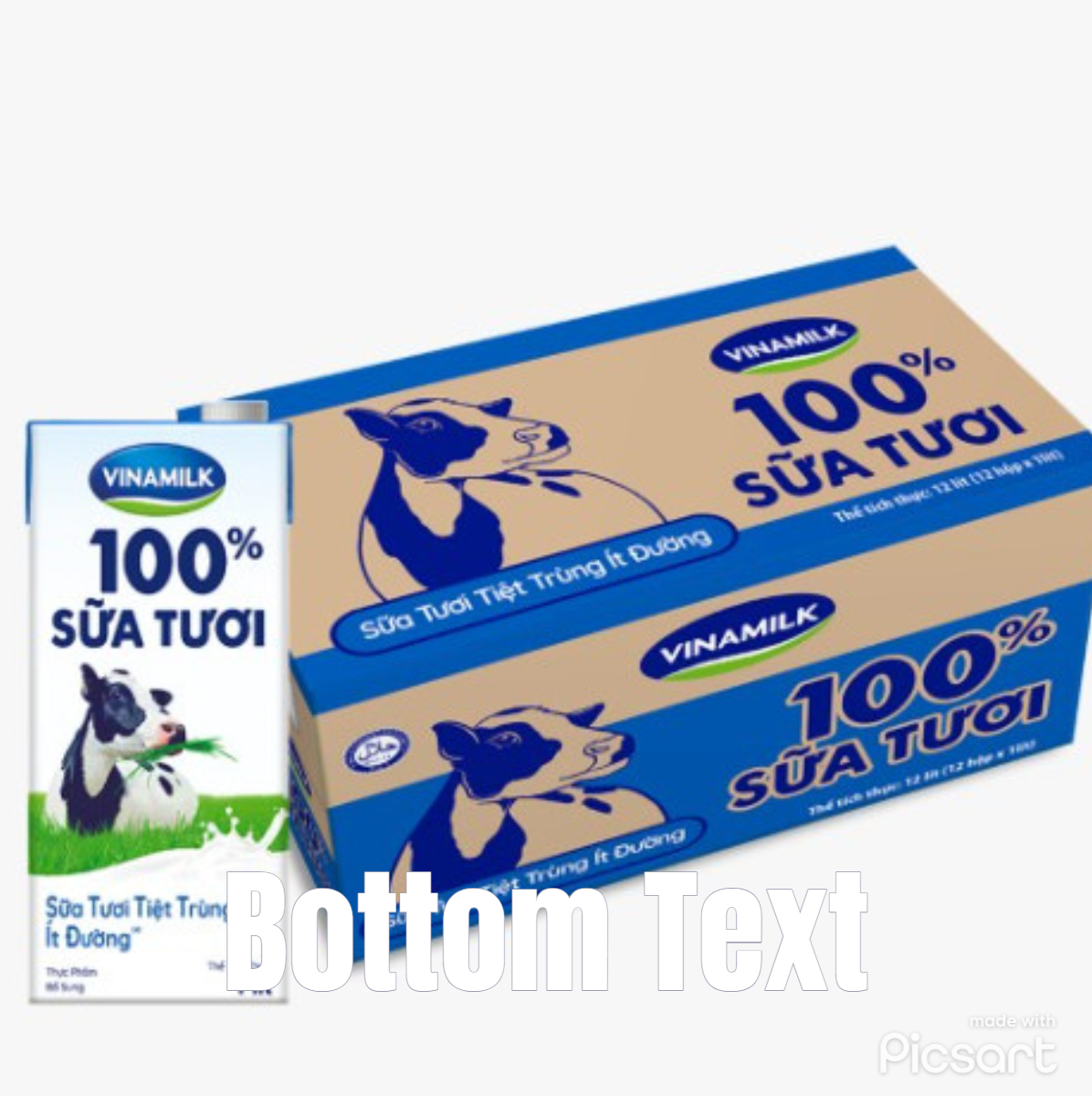 Thùng 12 hộp Sữa tươi tiệt trùng Vinamilk 100% Ít Đường 1L