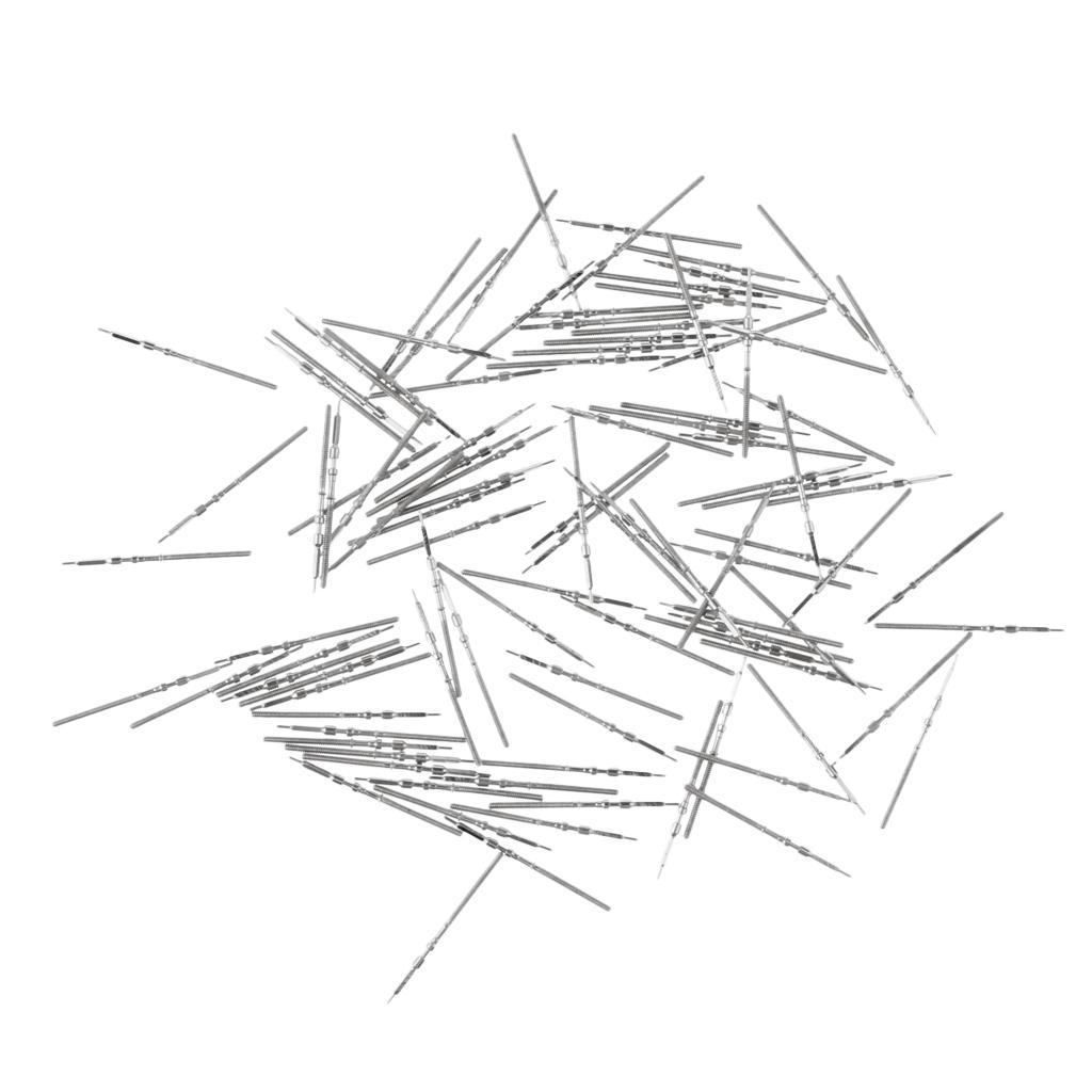 2-7pack 100 Pieces Set Silver Watch Winding Stem for Automatic Movements Tools