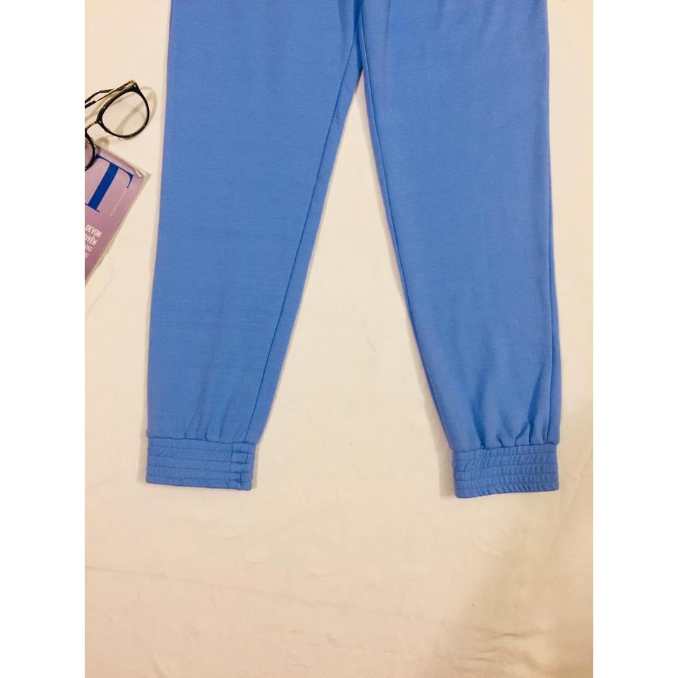 Quần nỉ nữ cotton Jogger sport _ thêu chữ