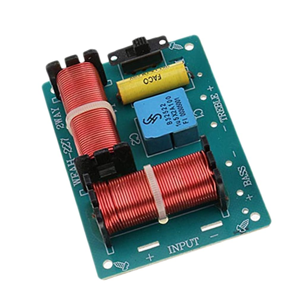 1Pcs Treble Bass 2 Way Frequency Divider Audio Crossover Filter Board 100W