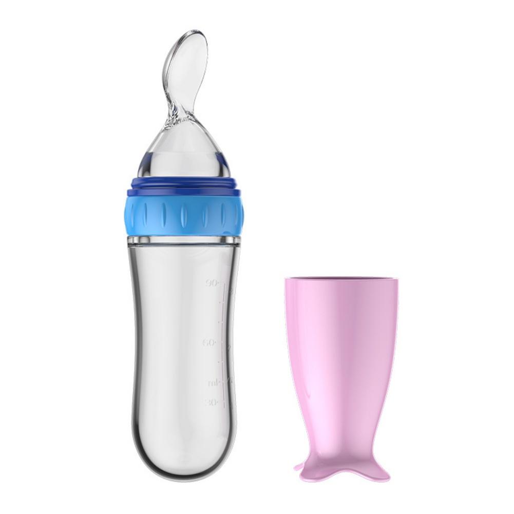 Cơm Cho Bé Dán Bình Silicone Cho Bé Sữa Thìa Ăn Cho Bé Silicone Ép Cơm Dán Chắc Chắn Bình