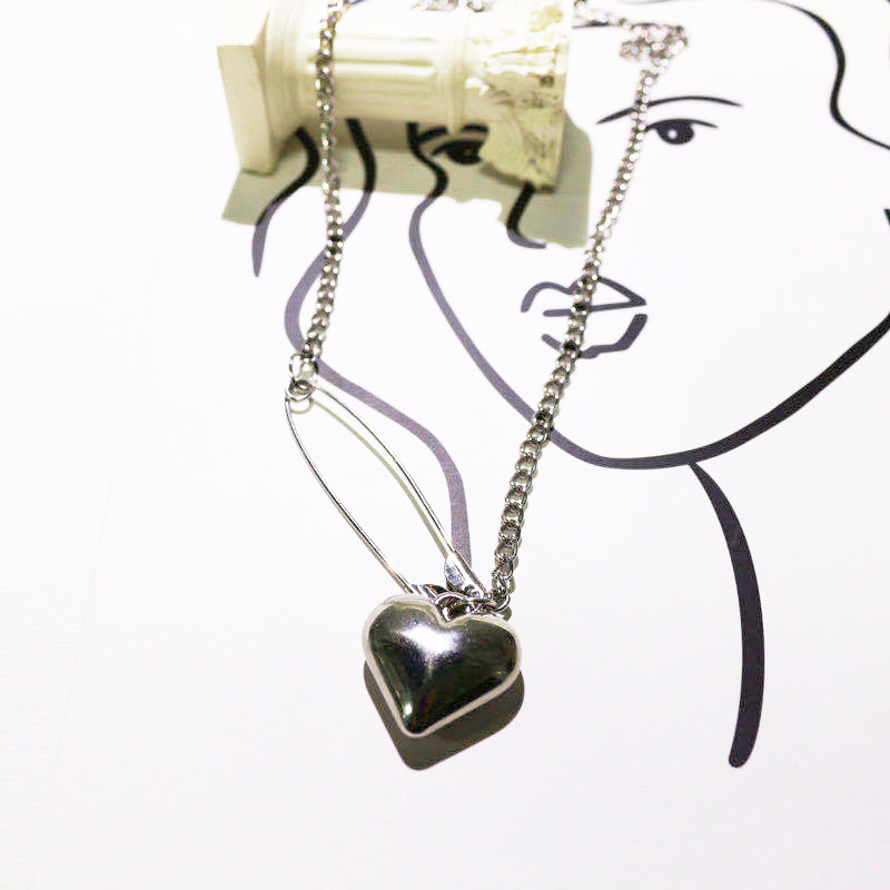 Vòng cổ hình trái tim mix kim băng siêu cool ấn tượng dây chuyền titan