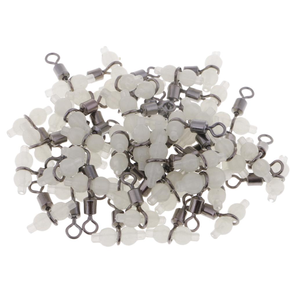 50x Luminous Gourd Rolling Swivel 3 Way Cross Line Connector Sea Fishing S