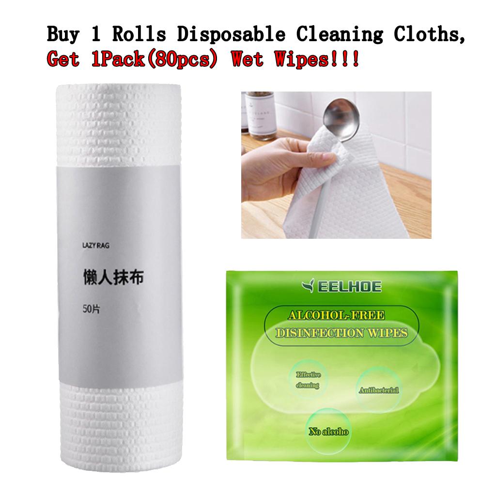 1 Roll Kitchen Wet and Dry Disposable Dish Cloth Household Cleaning Towels