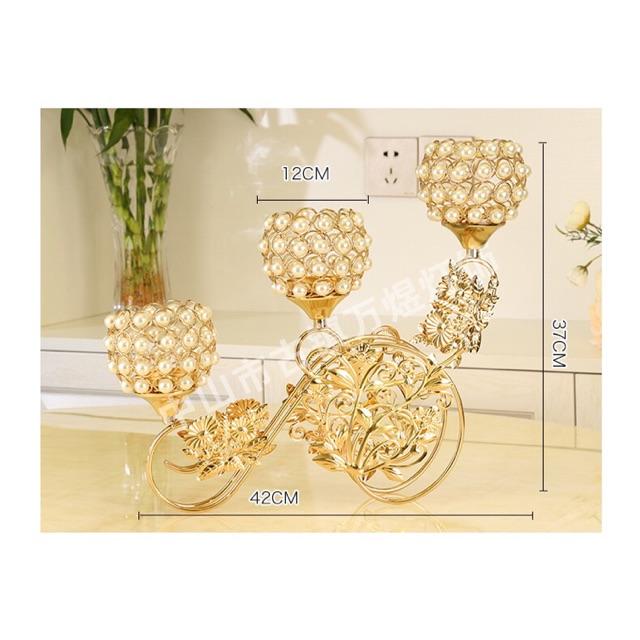 Chân nến trang trí đính đá ba tay