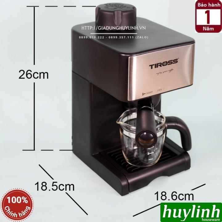 Máy pha cà phê Espresso Tiross TS621 - Max 4 bar - 800W - Hàng chính hãng