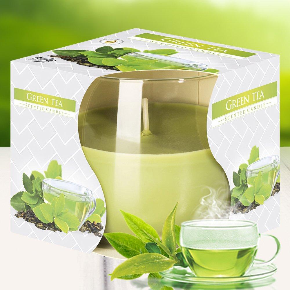 Ly nến thơm tinh dầu Bispol Green Tea 100g QT024783 - hương trà xanh, nến trang trí, thơm phòng, thư giãn, khử mùi