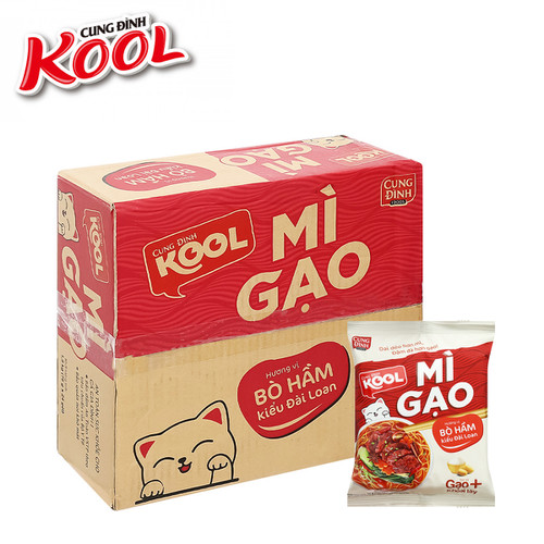 Thùng 24 Gói Mì Cung Đình Kool Mì Gạo Bò Hầm Kiểu Đài Loan 77g