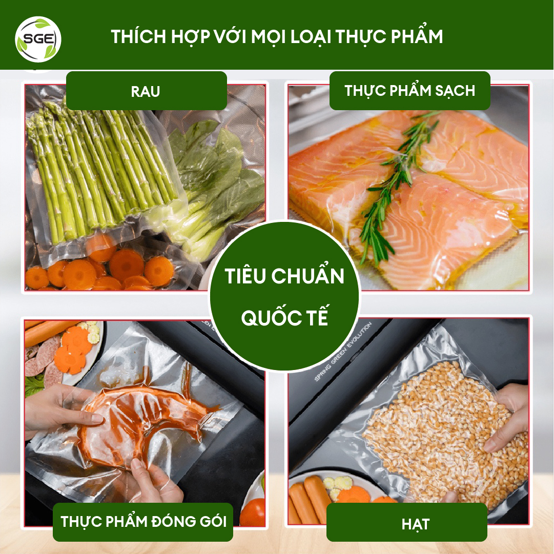 Túi hút chân không 1 mặt nhám B2D. Túi bảo quản thực phẩm. Hàng chính hãng Thailand