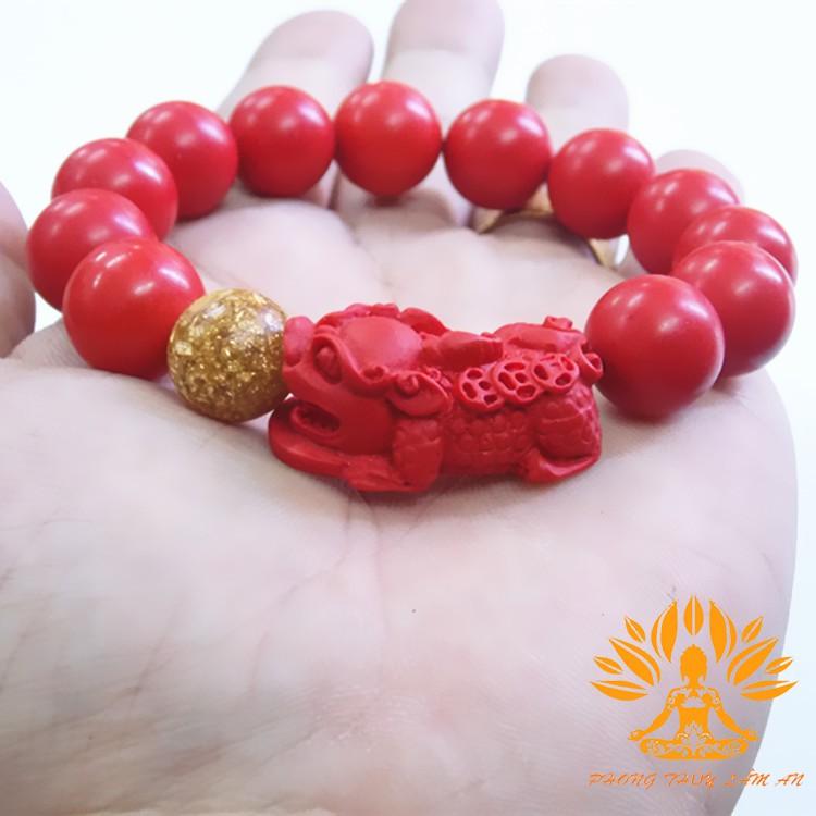 VÒNG TAY HỎA TỲ HƯU ĐÁ THIÊN NHIÊN TÌNH DUYÊN MAY MẮN TÀI LỘC TẶNG KÈM HỘP GẤM CAO CẤP TÌ HƯU