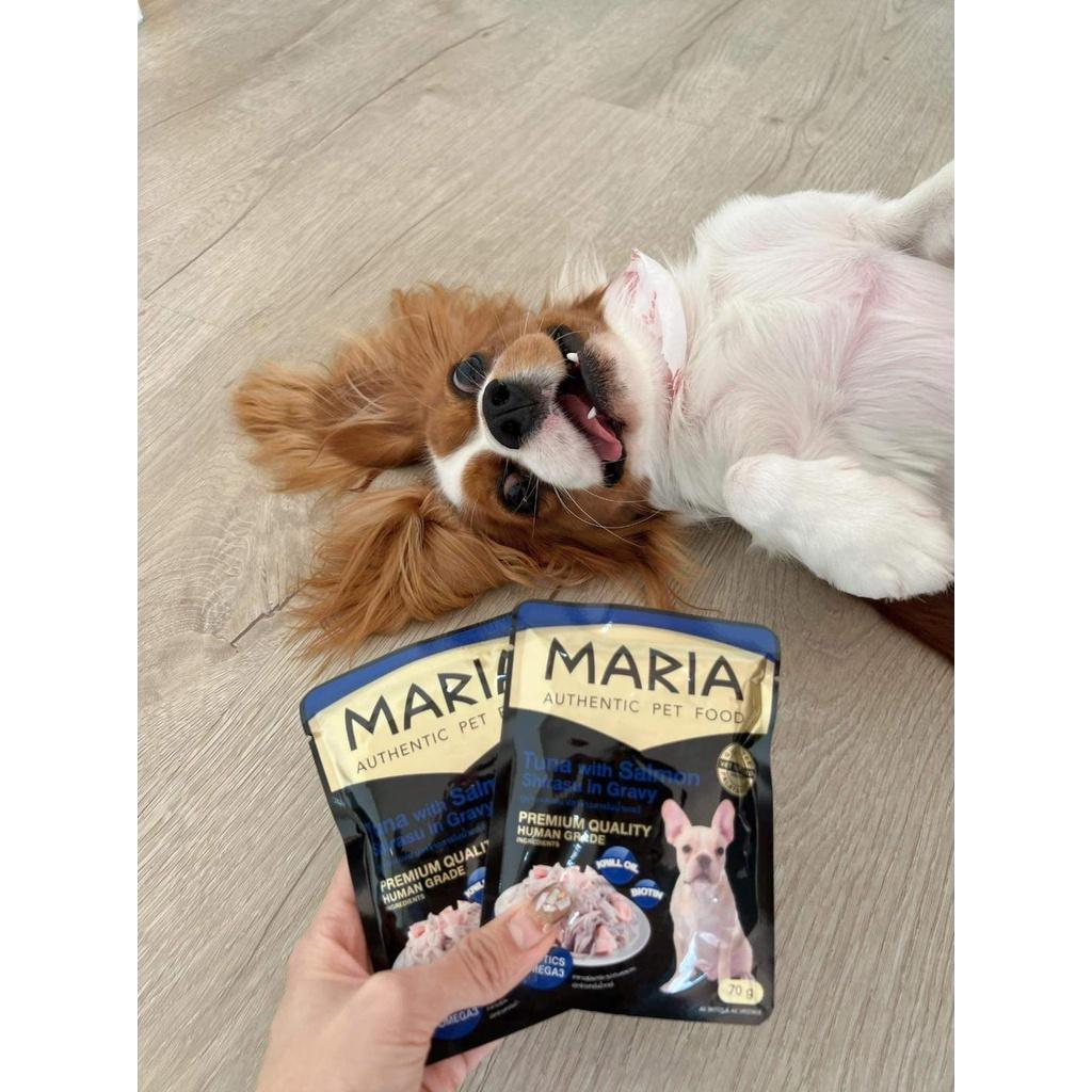 Pate cho chó con|poodle Combo 4 gói 70g MARIA AUTHENTIC PET FOOD - thức ăn cho chó vị thịt bò, thịt gà, cá hồi, cá ngừ