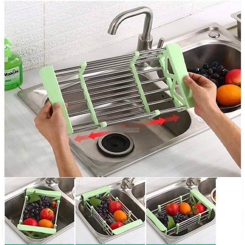 RỔ RÚT INOX CHỈNH KÍCH THƯỚC ĐẶT BỒN RỬA BÁT