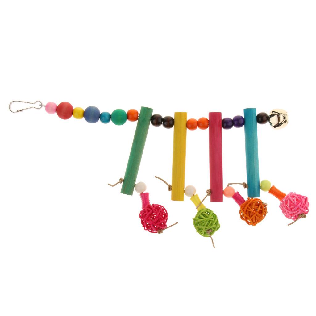 Multi Color Beads Revolving Ladder For Bird Parrot Climbing & Chewing