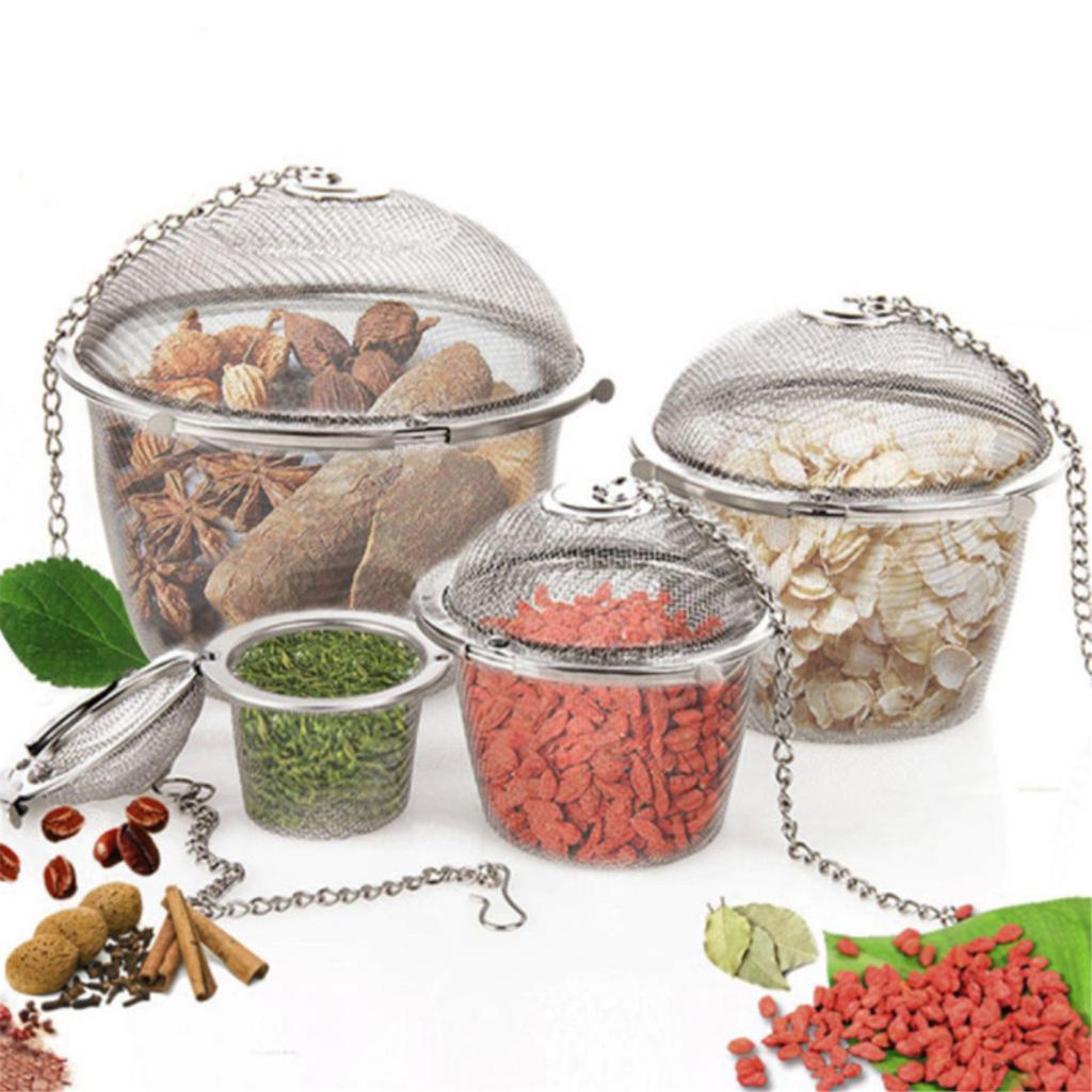 2pcs Tea Infuser Ball Mesh Loose Leaf Herb Strainer Secure Locking 8.5/11cm