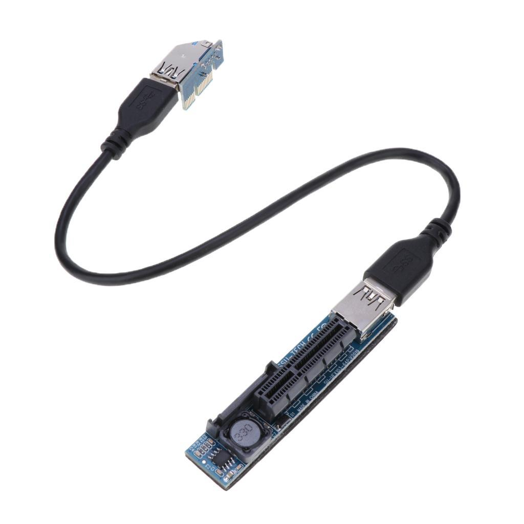 PCI-E Express X1 to X4 Dual PCI Riser Extend Adapter Card With USB 3.0 Cable