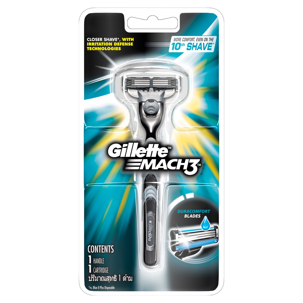 Dao Cạo Râu Gillette Mach 3 Classic Và Bọt Cạo Râu Gillette Hương Bạc Hà Chai 175G