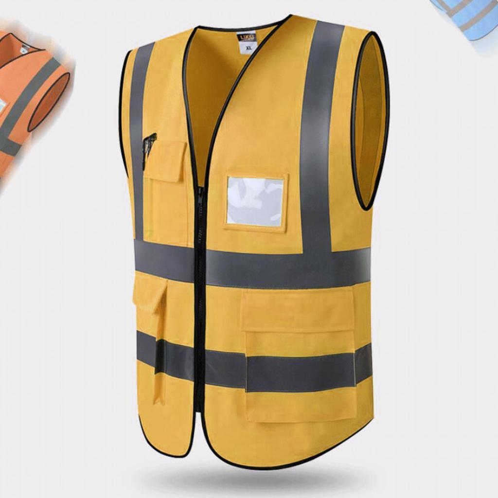 3pcs Reflective Safety Vest Waistcoat Clothing With L XL XXL Golden