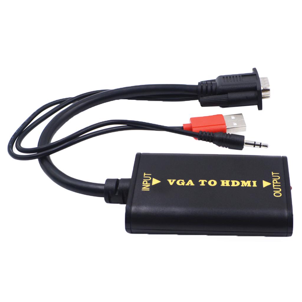 VGA to HDMI Converter 1080P Converter HD Audio AV Converter HDTV Video Cable VGA to HDMI Adapter for TV PC