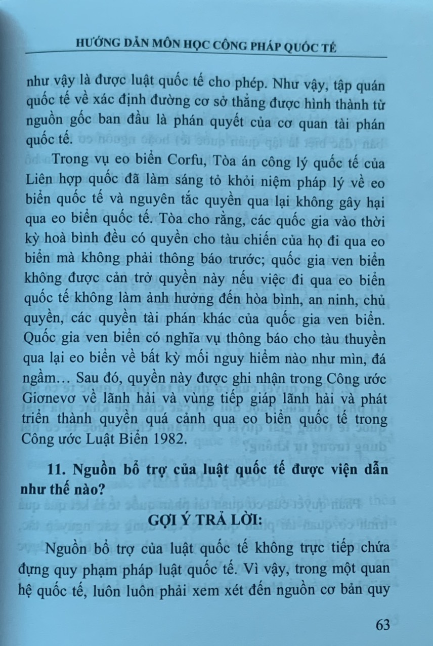 Hướng dẫn môn học công pháp quốc tế (tái bản năm 2023)