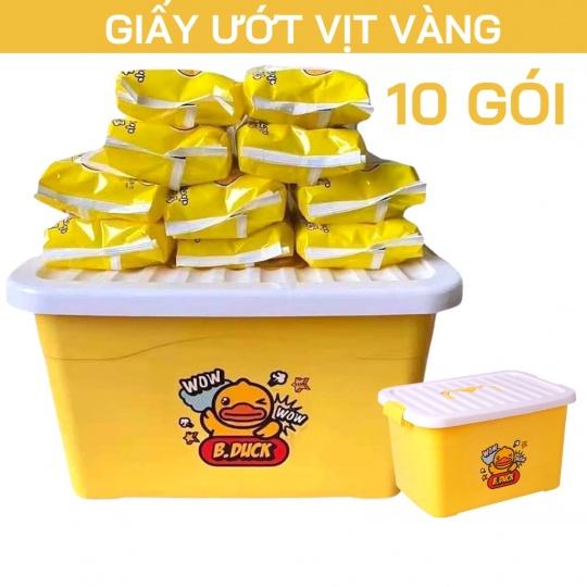 Khăn giấy ướt kháng khuẩn con vịt vàng loại 80 tờ-hàng nội địa trung cao cấp