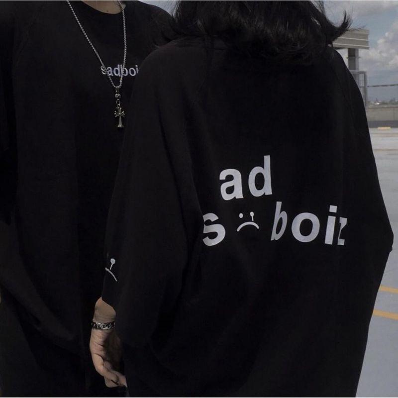 Áo Thun Màu Đen Chữ Sadboiz Form Rộng Tay Lỡ, Áo Phông Cực Hót Unisex