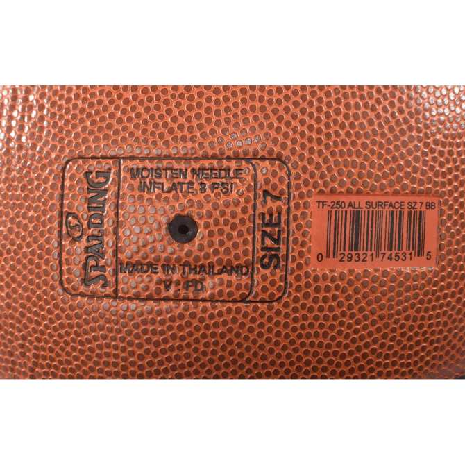 Bóng rổ Spalding TF 250 All Surface- Indoor/Outdoor- size 7 + Kim bơm bóng và túi lưới đựng bóng