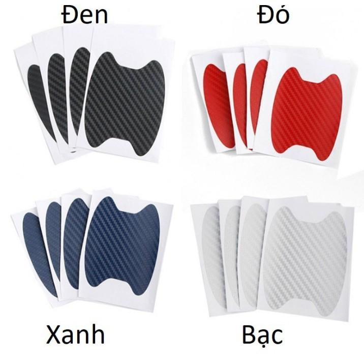 Bộ 4 Vỏ Bọc Tay Nắm Cửa Xe Hơi Bằng Sợi Carbon Chống Trầy Xước, Set 4 decal chống trầy xước trang trí HÕM CỬA ô tô