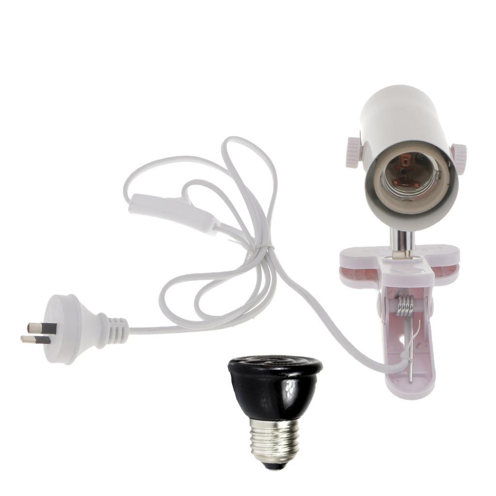 E27Adjustable Reptile Lamp Holder with Infrared Heat Bulb AU Plug