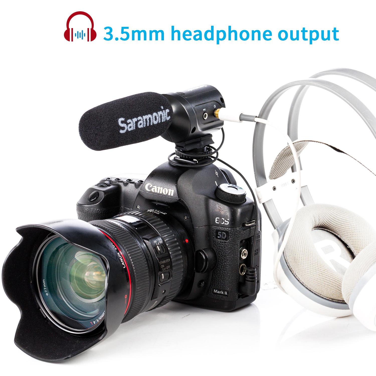 Saramonic SR-M3 Condenser Chuyên nghiệp Micro trên máy ảnh cho máy quay máy ảnh DSLR