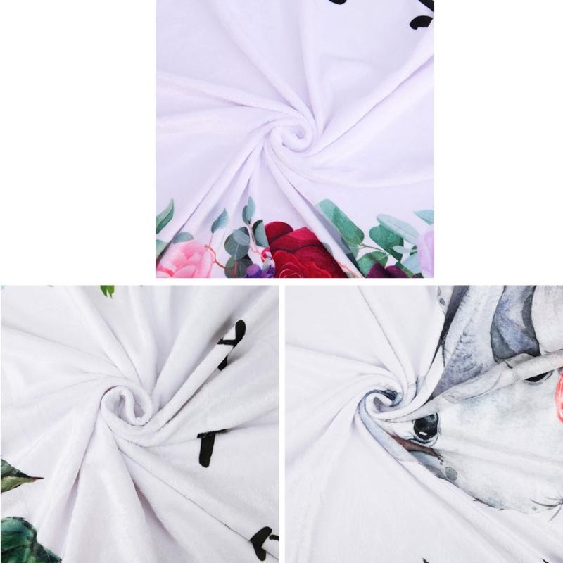 Chăn Bộ Bé Mềm Mại Dép Nỉ Chụp Ảnh Hàng Tháng Ảnh Sơ Sinh Trẻ Em Hoạt Hình Voi Cột Mốc Ngủ Tắm Bò Thảm