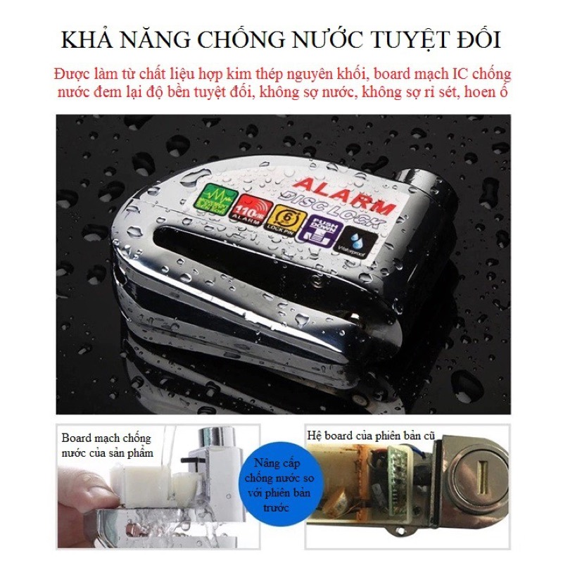 Ổ khoá đĩa cảm biến xe đạp, xe máy (Chống cắt) Goinglink ALARM Disclock