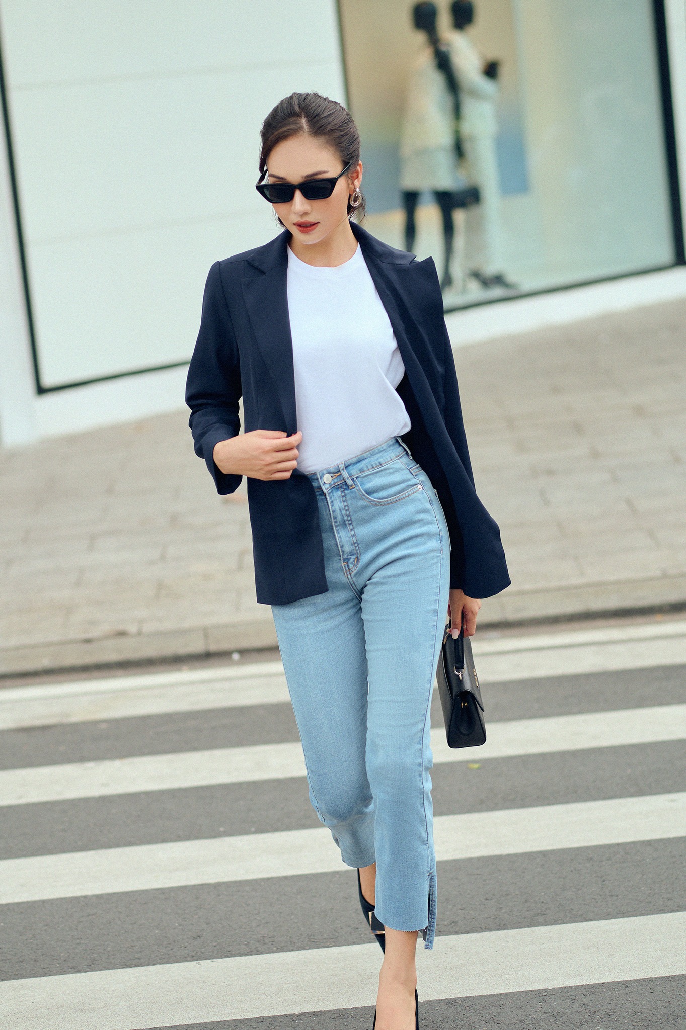 OLV - Áo khoác Basic Blazer in Navy