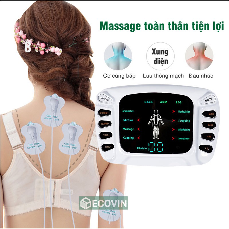 Máy Xung Điện,Máy Massage Xung Điện Trị Liệu. Máy Mát Xa 8 Miếng Dán 