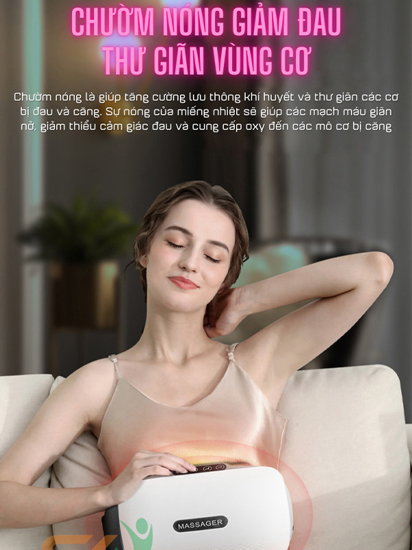 Máy massage bụng đa năng SKV-TQ109, tích hợp đá nóng himalaya giúp tan mỡ bụng, chân đùi, sử dụng an toàn cho da
