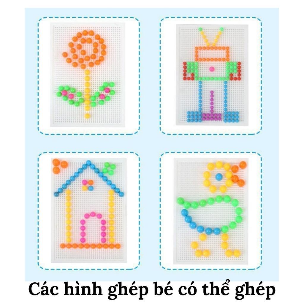 Đồ chơi lắp ghép Bộ Ghép Hình Hạt Nấm Nhựa 296 Chi Tiết Cho Bé Phát Triển Trí Sáng Tạo Luna Kid's