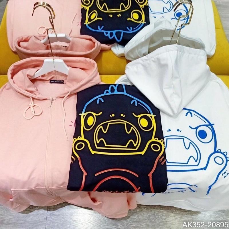Áo Khoác Nỉ Nam Nữ UNISEX Nỉ Bông Dày Dặn Hàng QC Áo Khoác Cặp Jackets Nỉ Ngoại in KHỦNG LONG