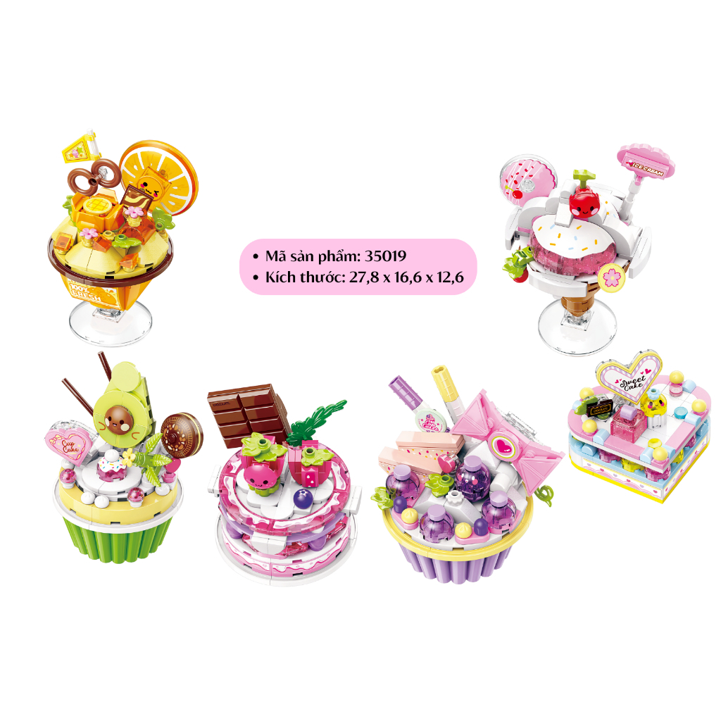 Đồ chơi - Bộ đồ chơi xếp hình mô hình món tráng miệng thủ công 35019 - QMAN - giao lẻ ngẫu nhiên